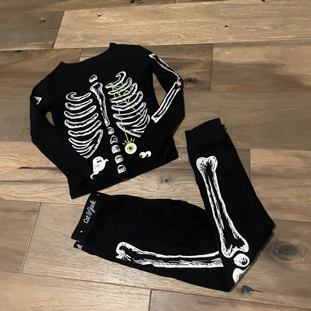 Cat & Jack Skeleton Pajamas Size 8